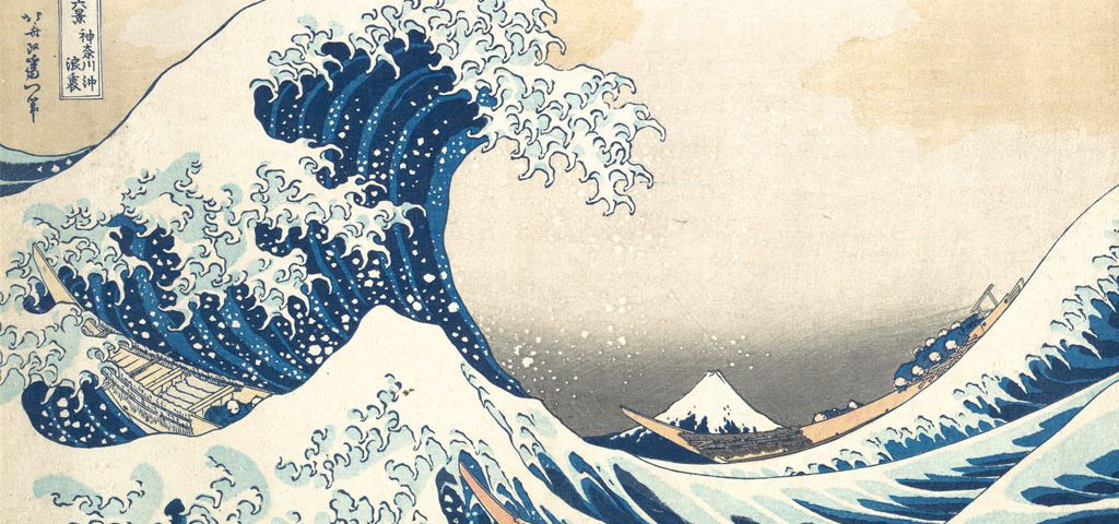 La gran ola de Kanagawa, xilografía del grabador japonés Hokusai